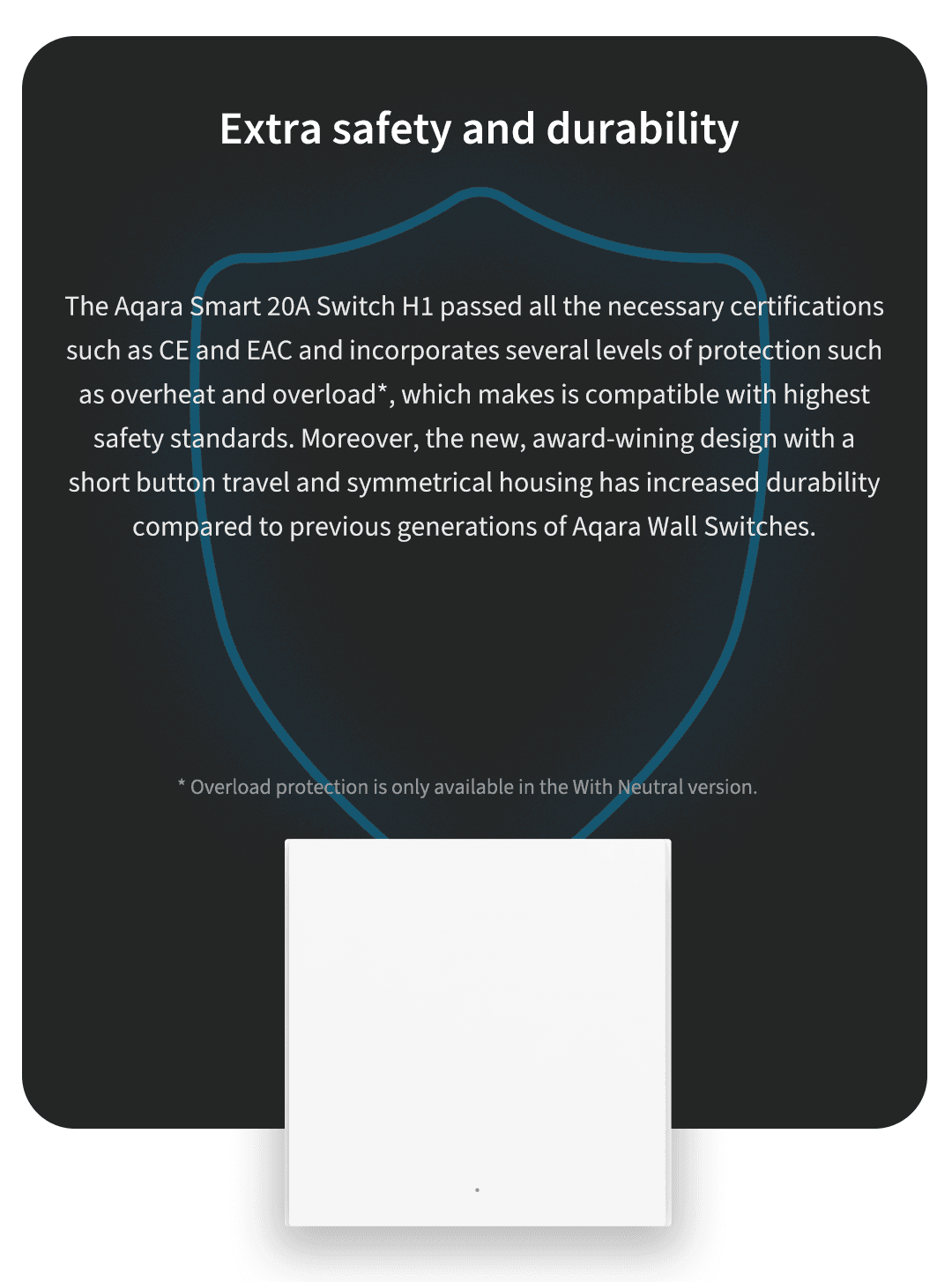 Aqara Smart 20A Wall Switch H1 (For Water Heaters, etc.) — detail 5