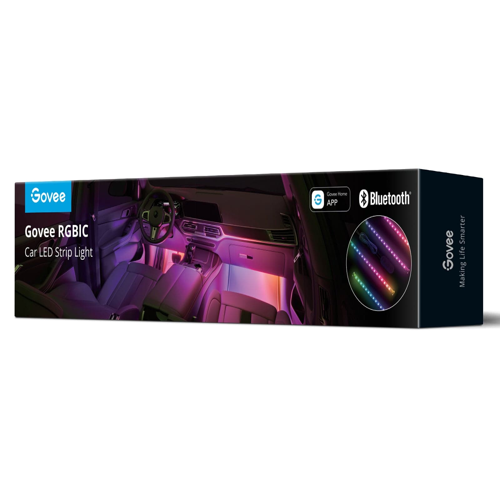 Govee RGBIC Interior Car Lights with App Control, Segmented Colour, 2-Line Design Lighting Kit, DIY Effects, Music and 30 Scene Modes for Cars — detail 2
